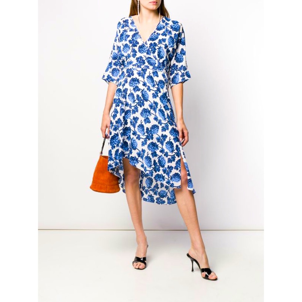 NWOT DVF Eloise Berry Wrap Silk Dress Size L